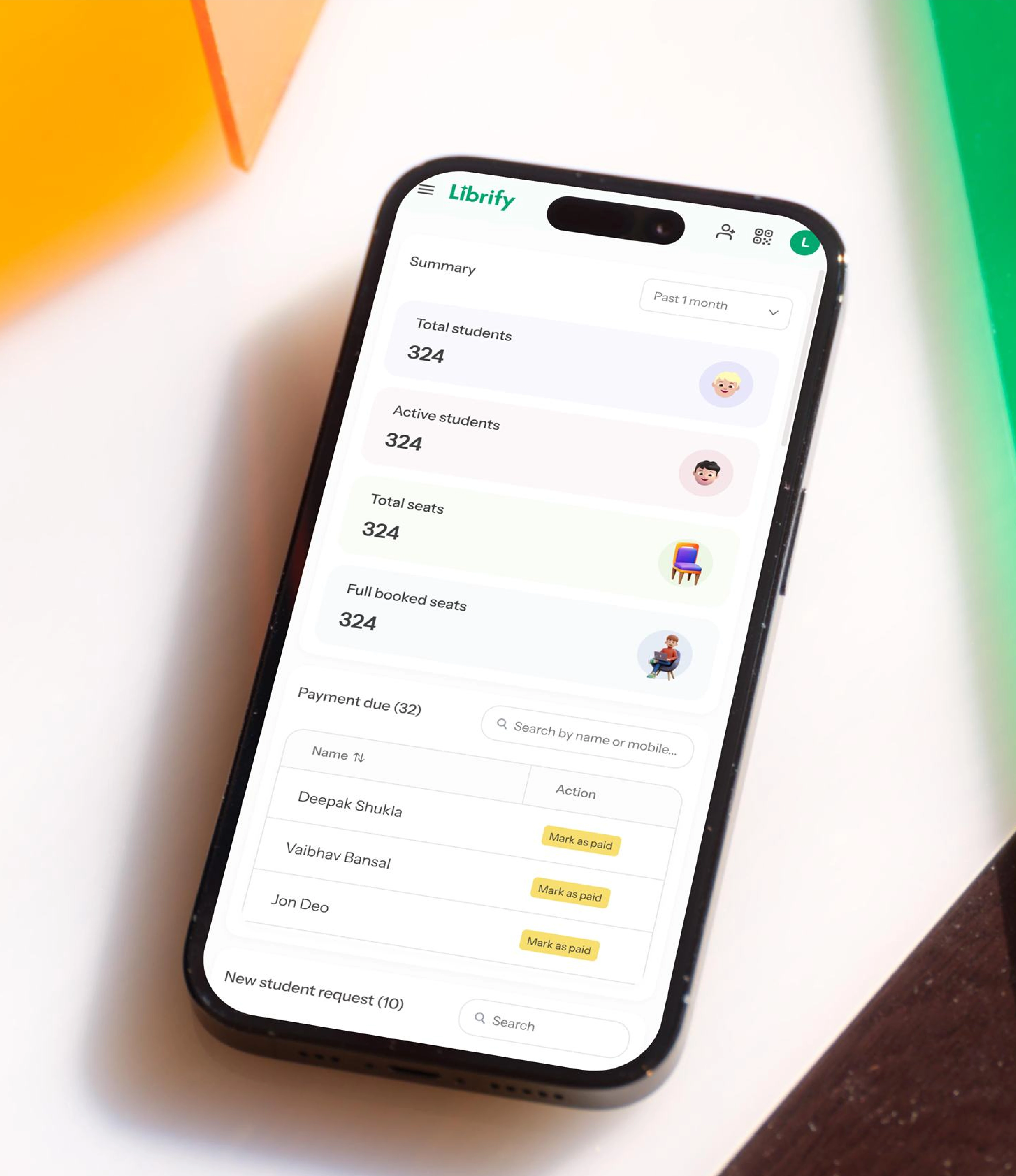 Librfy mobile dashboard